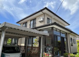 秋田市御野場H様邸の外壁塗装・屋根塗装が着工しました